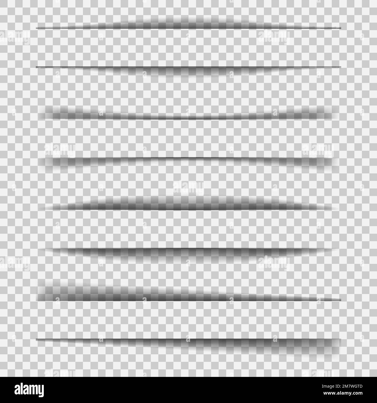 Effetto ombra foglio di carta isolato su sfondo trasparente. Illustrazione vettoriale. EPS 10. Illustrazione Vettoriale