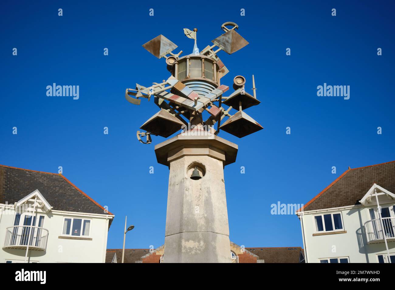 Torre faro scultura, Marine a piedi, Swansea, da Robert Conybear Foto Stock