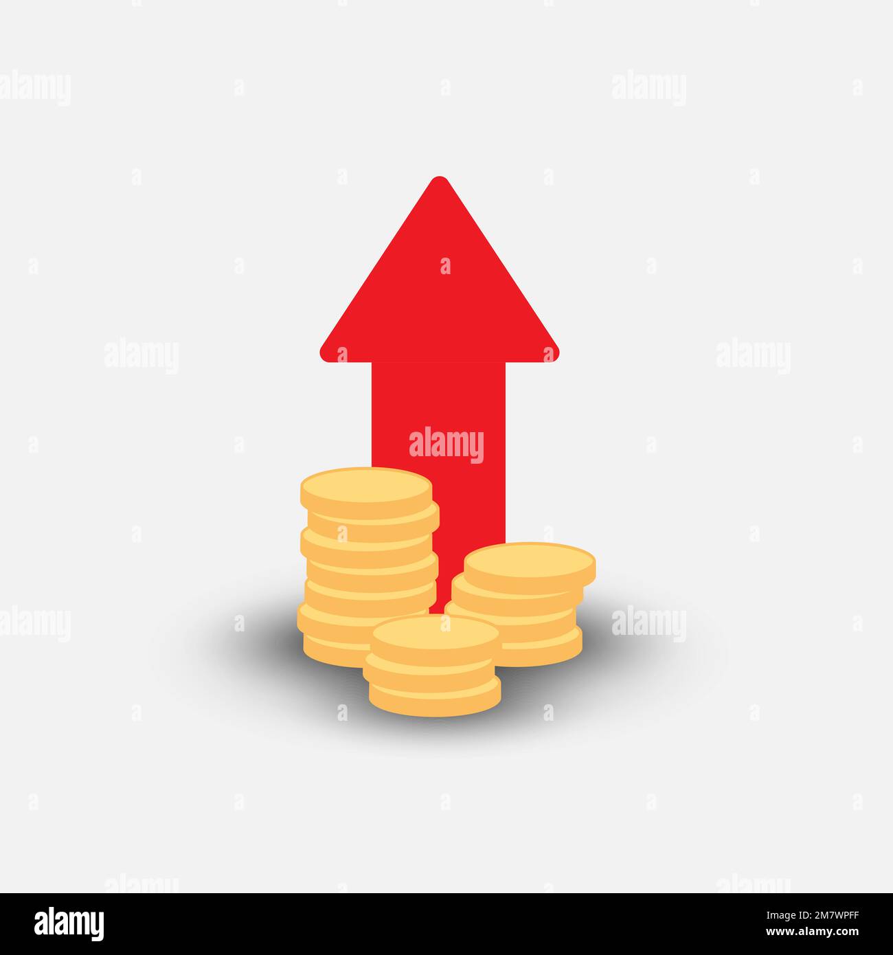 Aumento del reddito su sfondo bianco. Illustrazione vettoriale. EPS 10. Illustrazione Vettoriale