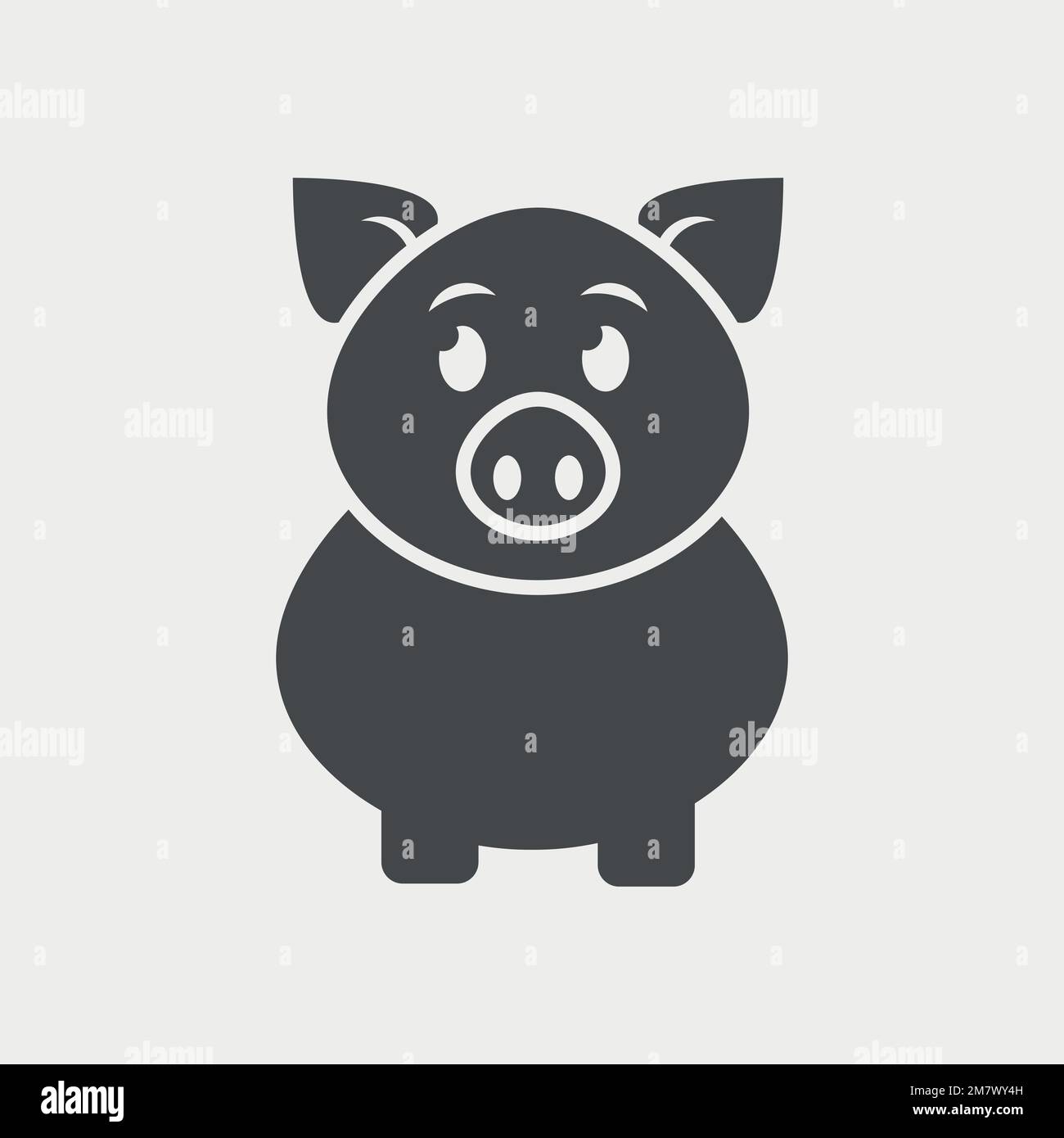 Icona di maiale isolata su sfondo bianco. Illustrazione vettoriale. EPS 10. Illustrazione Vettoriale