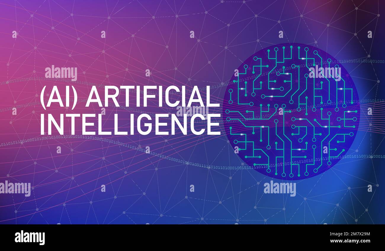Intelligenza artificiale, intelligenza artificiale, Big Data, sfondo, Industry 4,0 Foto Stock