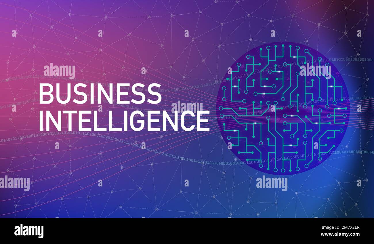 Business Intelligence, Big Data, sfondo, Industry 4,0 Foto Stock