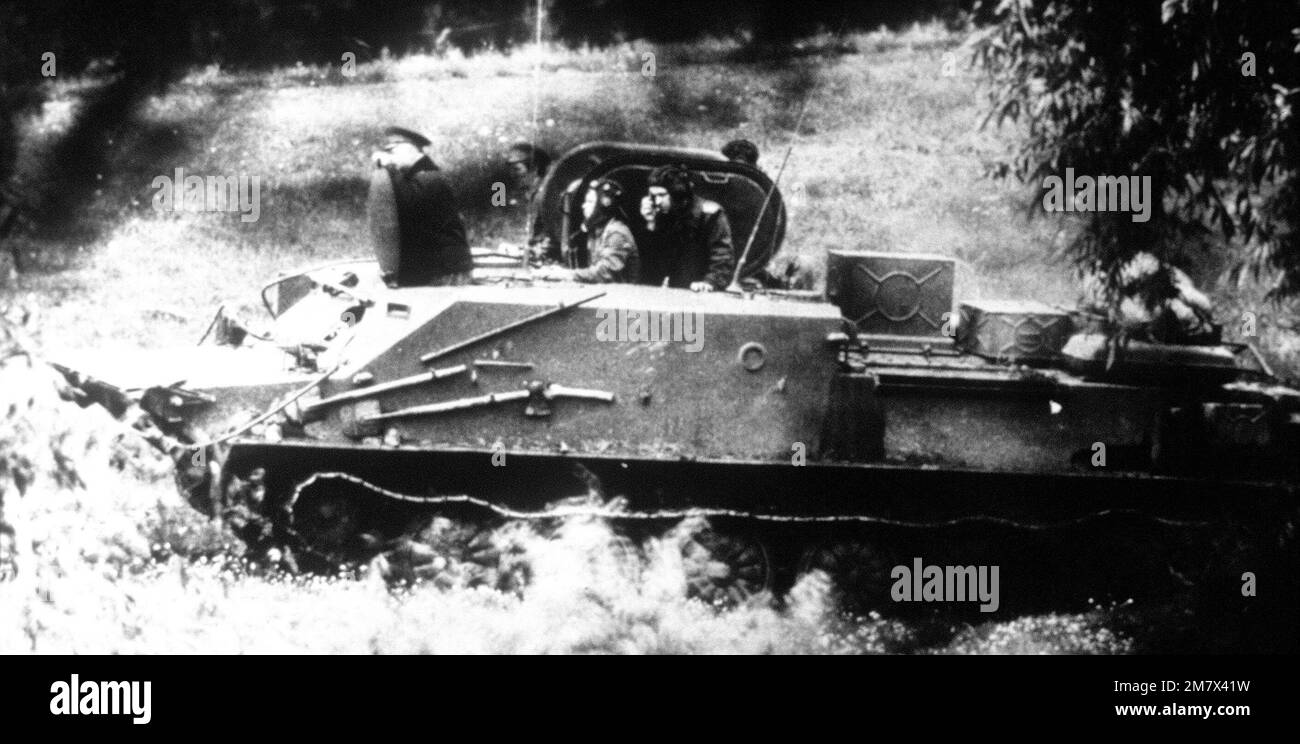 Veicolo di comando blindato, parte della forza del carro armato sovietico. Paese: Sconosciuto Foto Stock