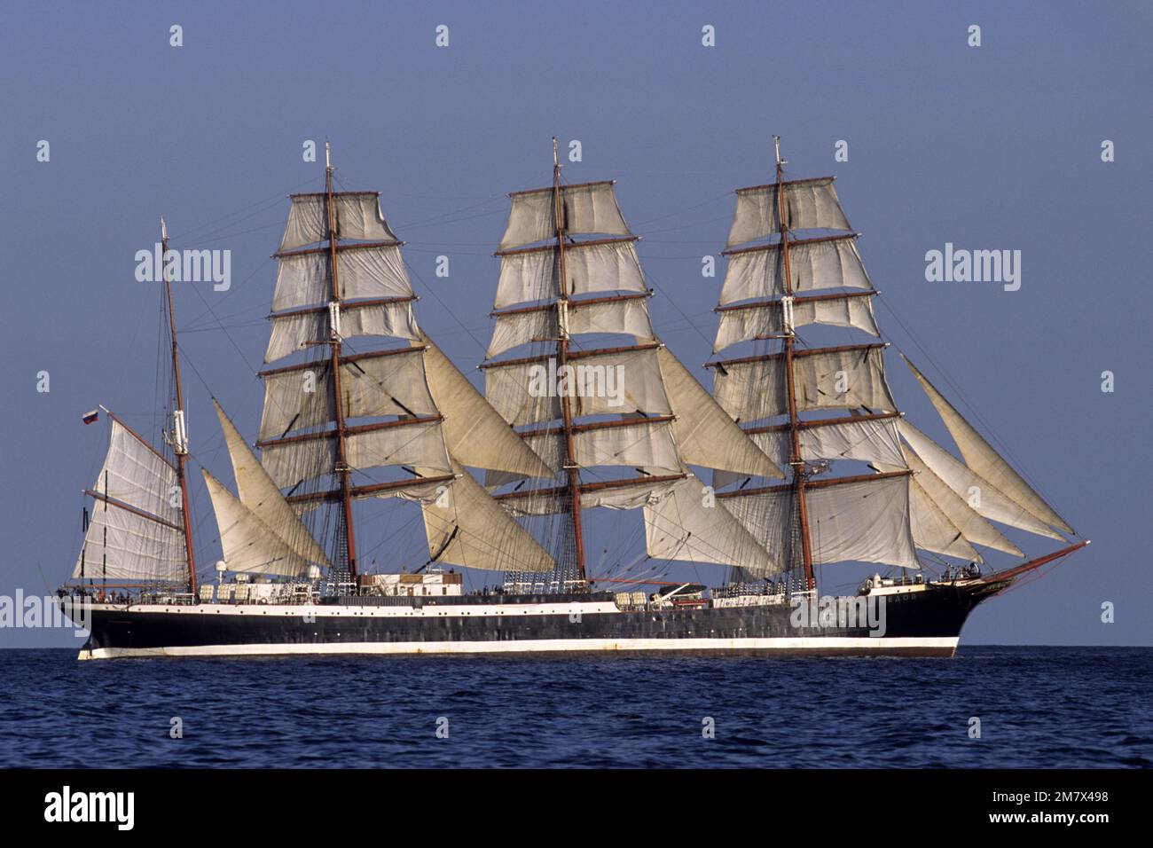 Nave alta russa Sedov, partenza gara di Falmouth, 2008 Foto Stock