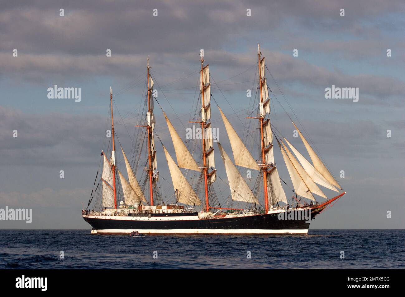 Nave alta russa Sedov, partenza gara di Falmouth, 2008 Foto Stock