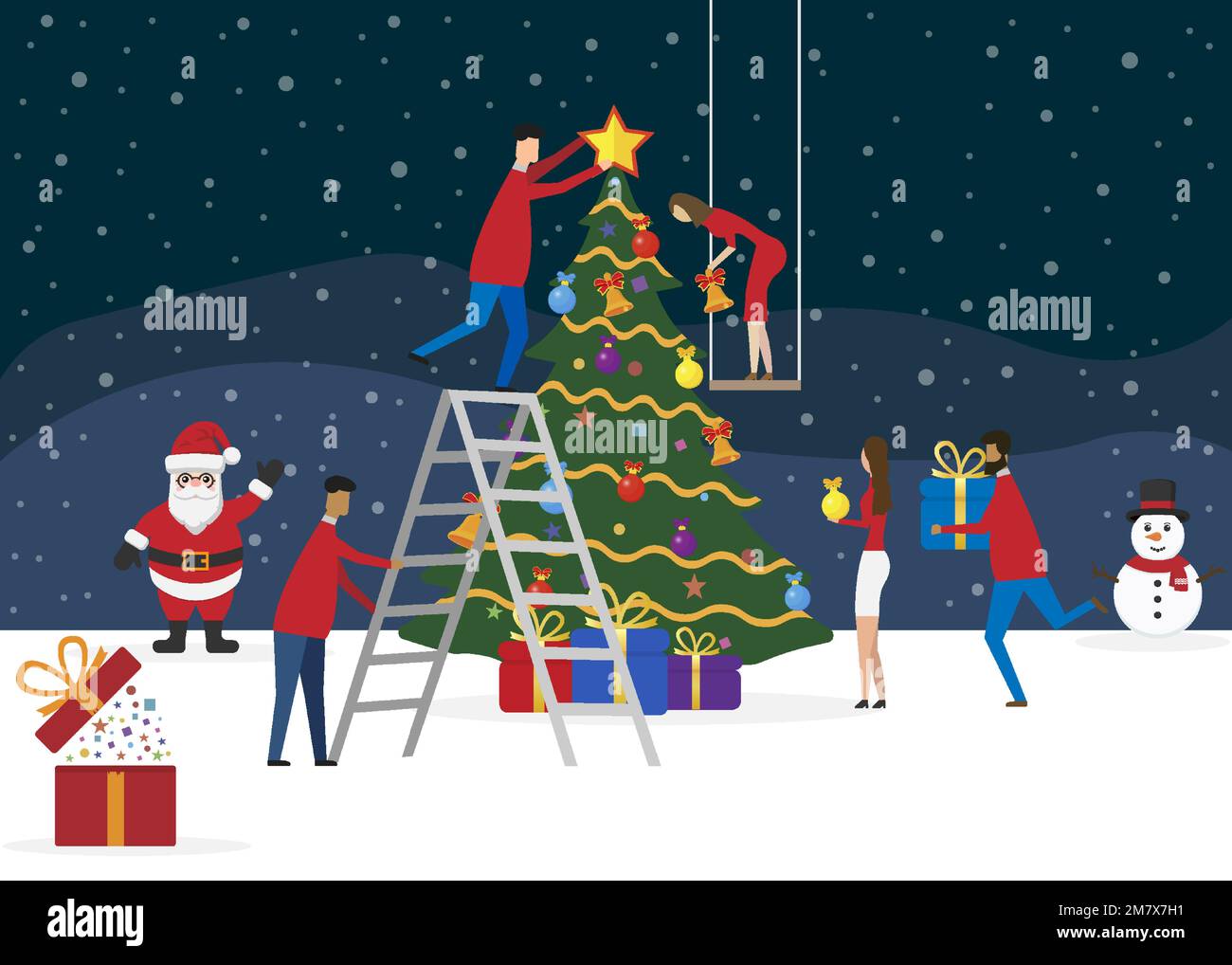 Concetto di biglietto di auguri di Natale. Illustrazione vettoriale. EPS 10. Illustrazione Vettoriale