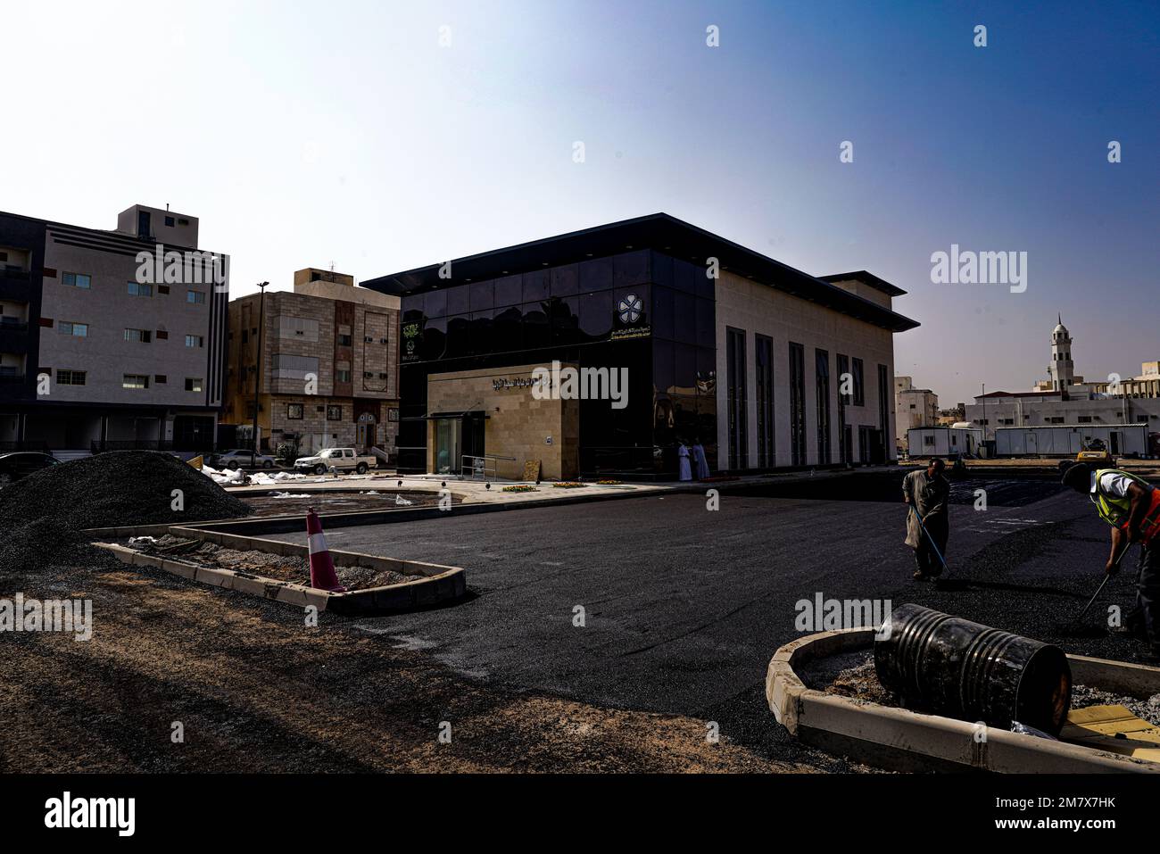 Edifici commerciali, ospedale, centro medico, Arabia Saudita, Medina Foto Stock