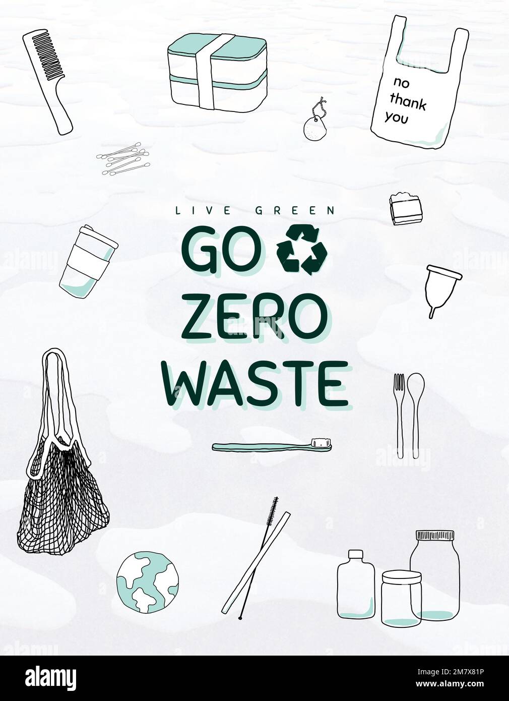 Modello modificabile Go zero waste vector flyer Illustrazione Vettoriale