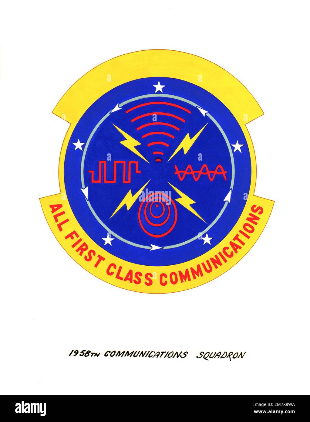 Insignia approvata per: 1958th Communications Squadron. Paese: Sconosciuto Foto Stock