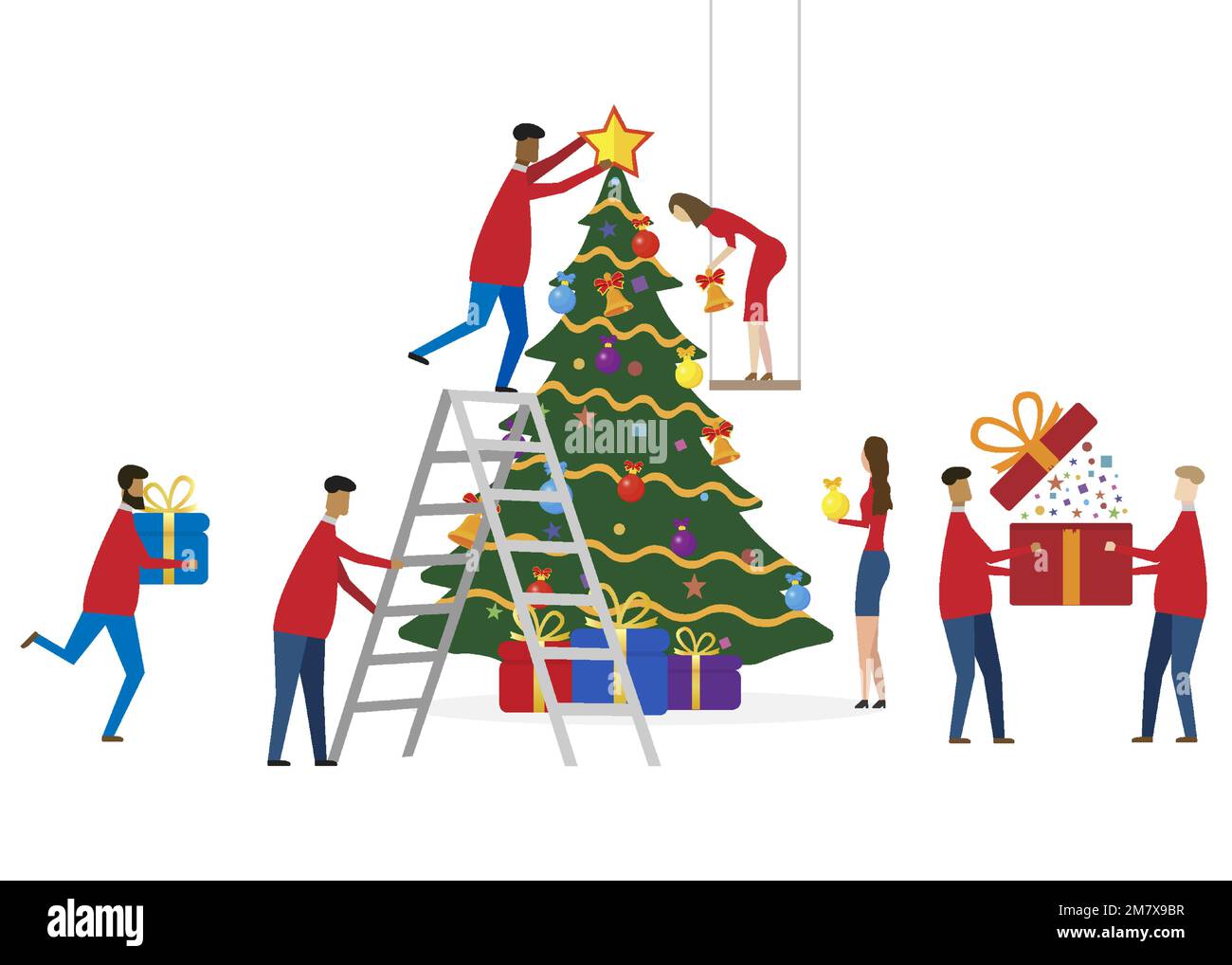 Concetto di biglietto di auguri di Natale. Illustrazione vettoriale. EPS 10. Illustrazione Vettoriale