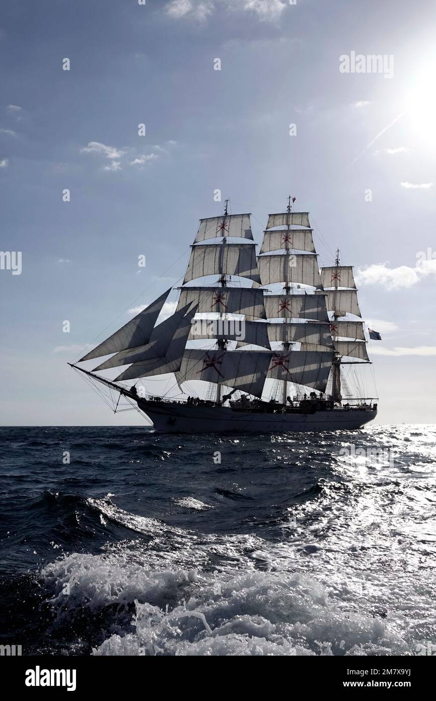 Nave marina omana Shabab Oman II, partenza gara di Halmstad, 2017 Foto Stock