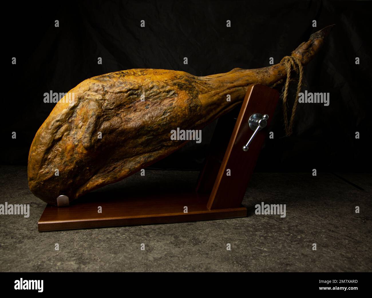 pata jamon de bellota gamba iberico Foto Stock