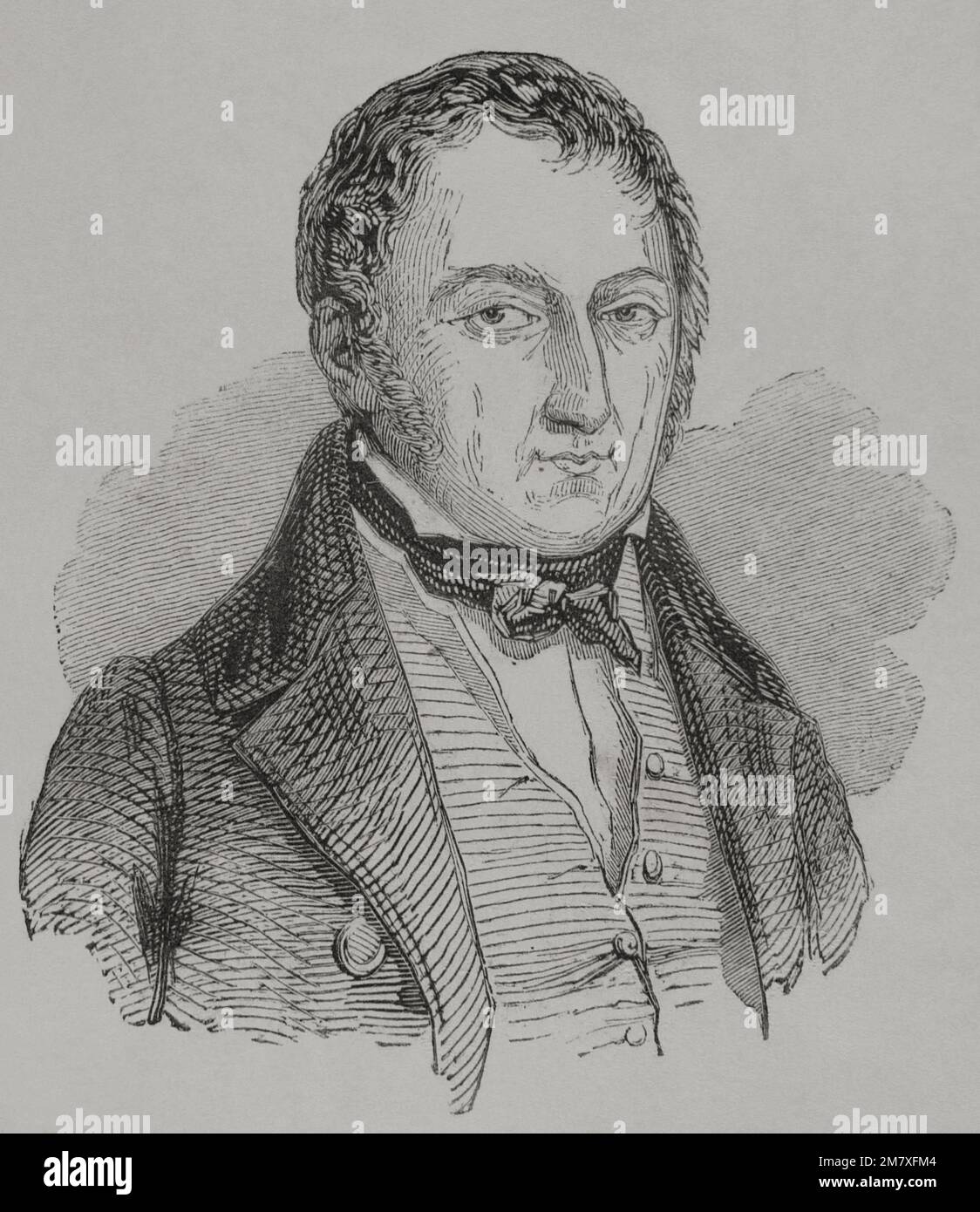 Jacques-Charles Dupont de l'Eure (1767-1855). Statista francese. Ministro della giustizia e Presidente del governo provvisorio nel 1848. Verticale. Incisione. "Los Heroes y las Grandezas de la Tierra" (gli Eroi e i grandiosi della Terra). Volume VI. 1856. Foto Stock