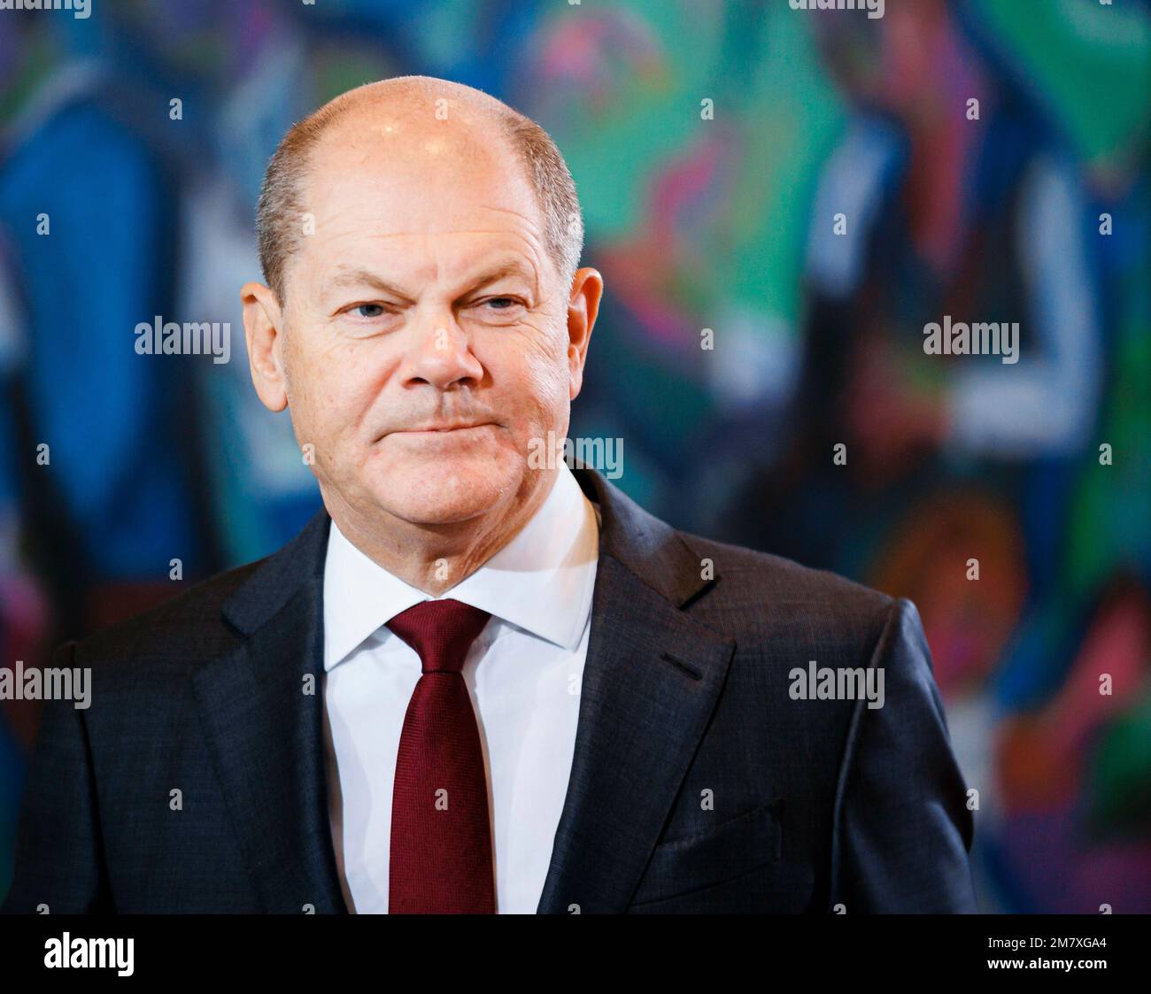 Berlino, Germania. 11th Jan, 2023. OLAF Scholz (DOCUP), Cancelliere federale, ha partecipato alla riunione settimanale del gabinetto del governo federale nella Cancelleria federale di Berlino. 01/11/2023. Credit: dpa Picture Alliance/Alamy Live News Foto Stock