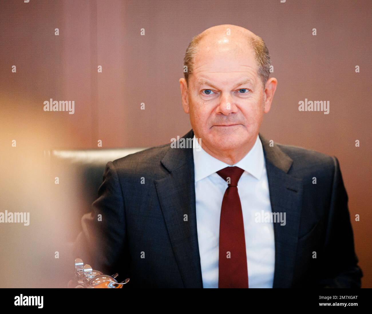 Berlino, Germania. 11th Jan, 2023. OLAF Scholz (DOCUP), Cancelliere federale, ha partecipato alla riunione settimanale del gabinetto del governo federale nella Cancelleria federale di Berlino. 01/11/2023. Credit: dpa Picture Alliance/Alamy Live News Foto Stock