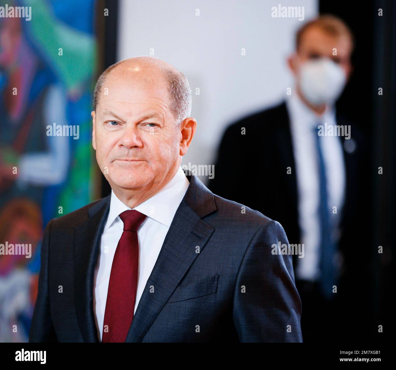 Berlino, Germania. 11th Jan, 2023. OLAF Scholz (DOCUP), Cancelliere federale, ha partecipato alla riunione settimanale del gabinetto del governo federale nella Cancelleria federale di Berlino. 01/11/2023. Credit: dpa Picture Alliance/Alamy Live News Foto Stock