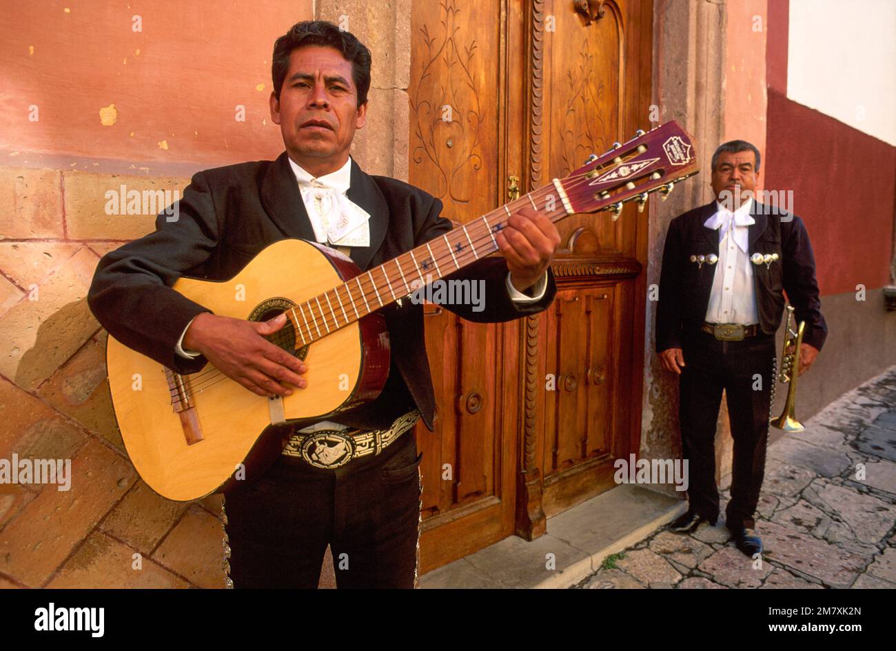 Messico, Guanajuato, San Miguel de Allende, via, Mariachi, MR=sì Foto Stock