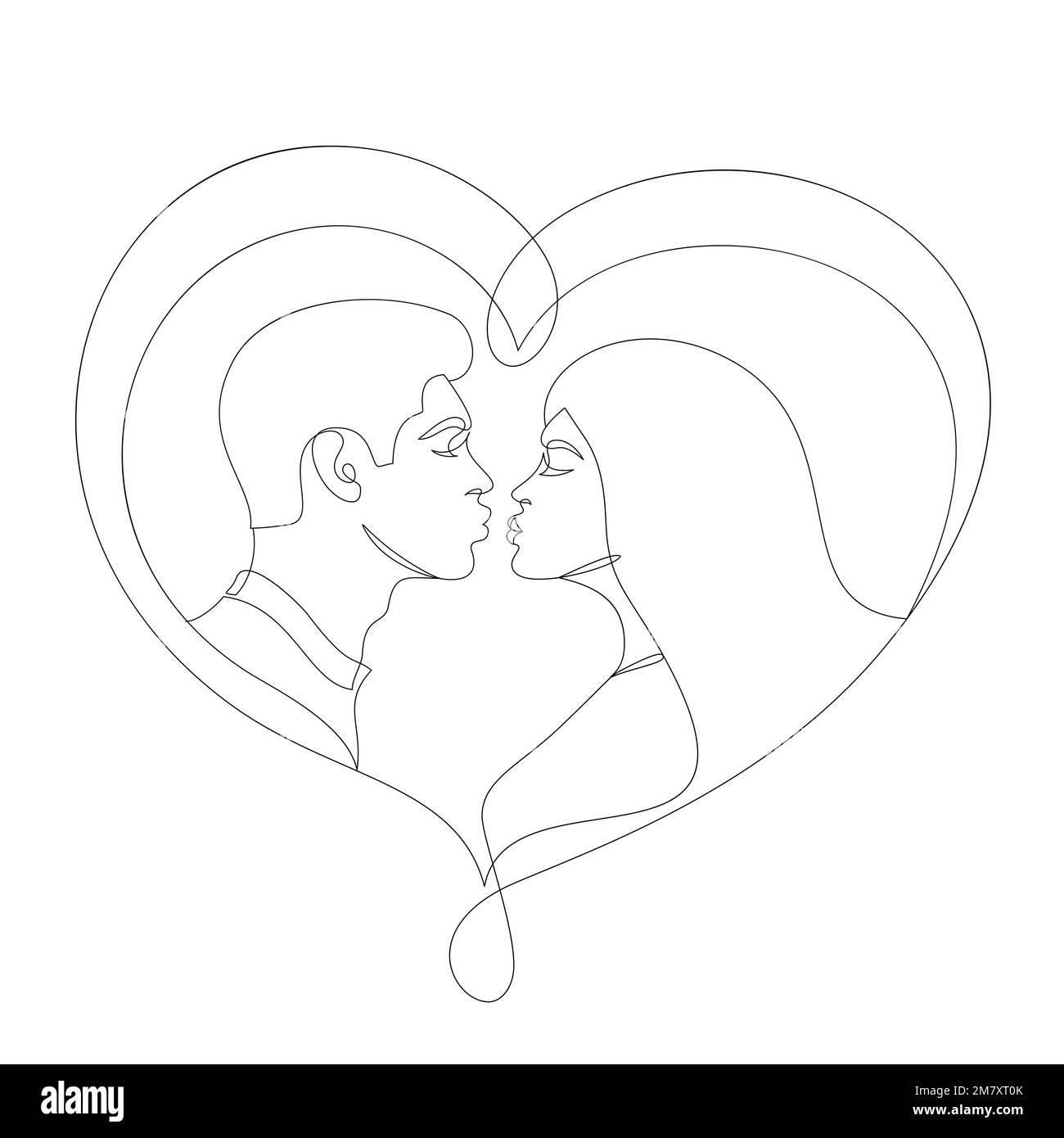 Coppia astratta in uno stile minimalista moderno e astratto. Illustrazione Vettoriale