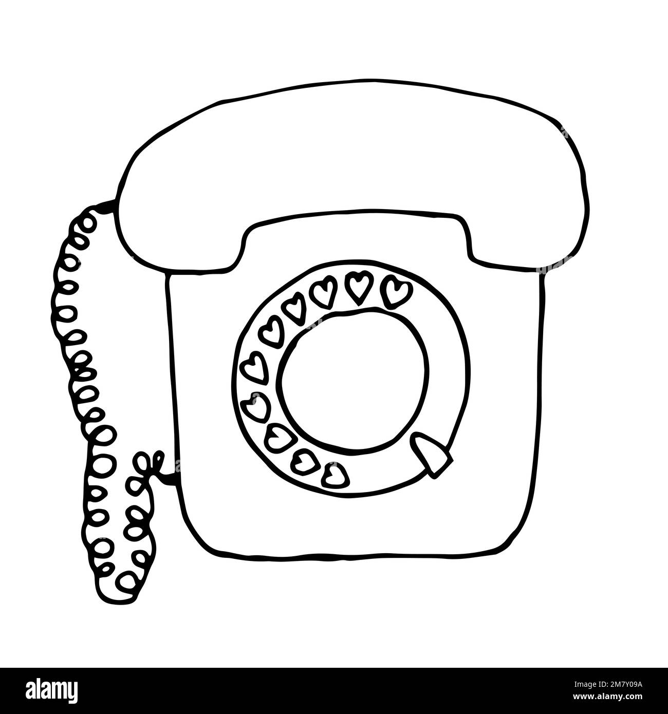 Doodle schizzo del telefono Illustrazione Vettoriale