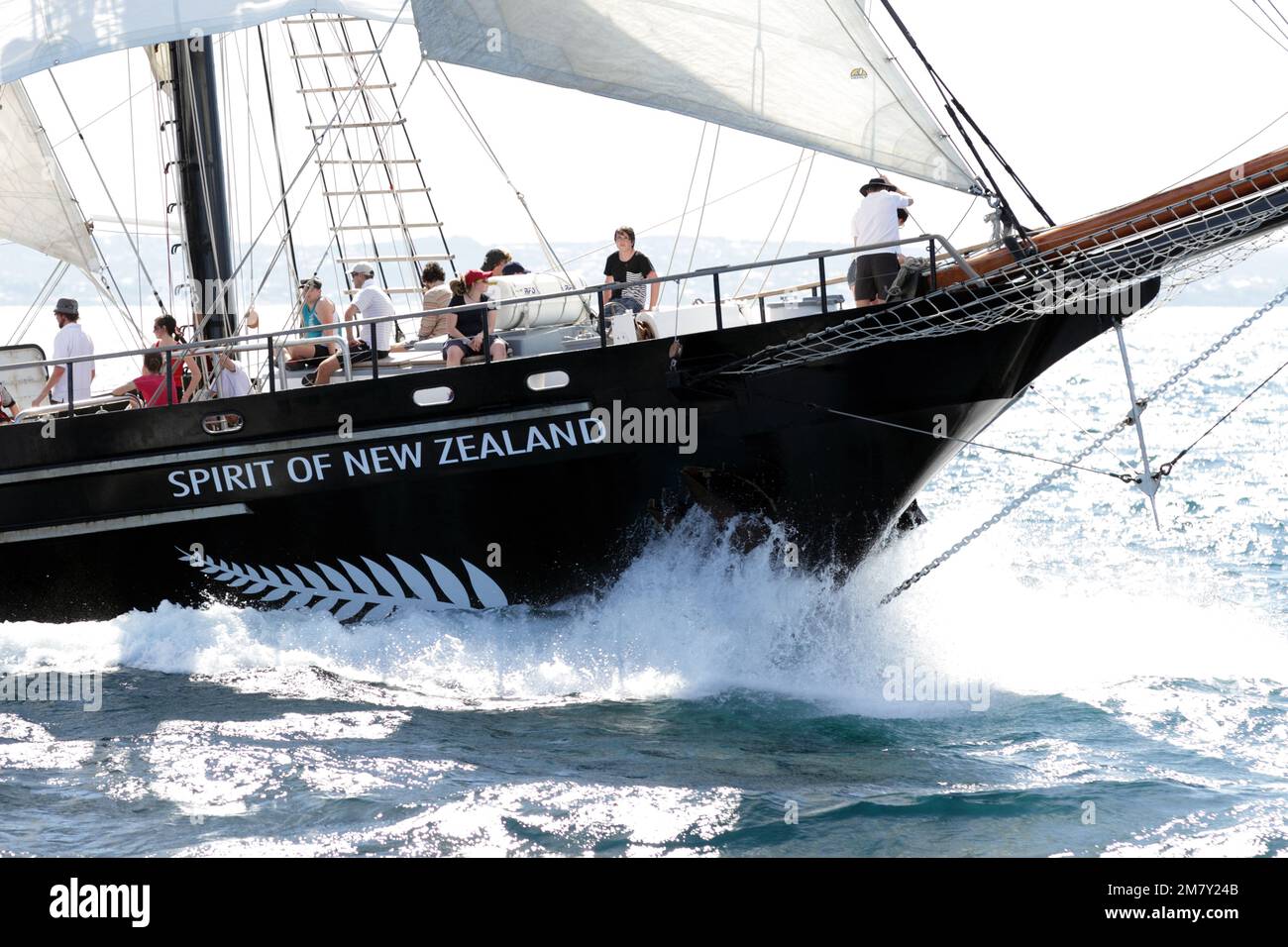 Barquentine Spirit of New Zealand al via della gara, a sud di Sydney, 2013 Foto Stock