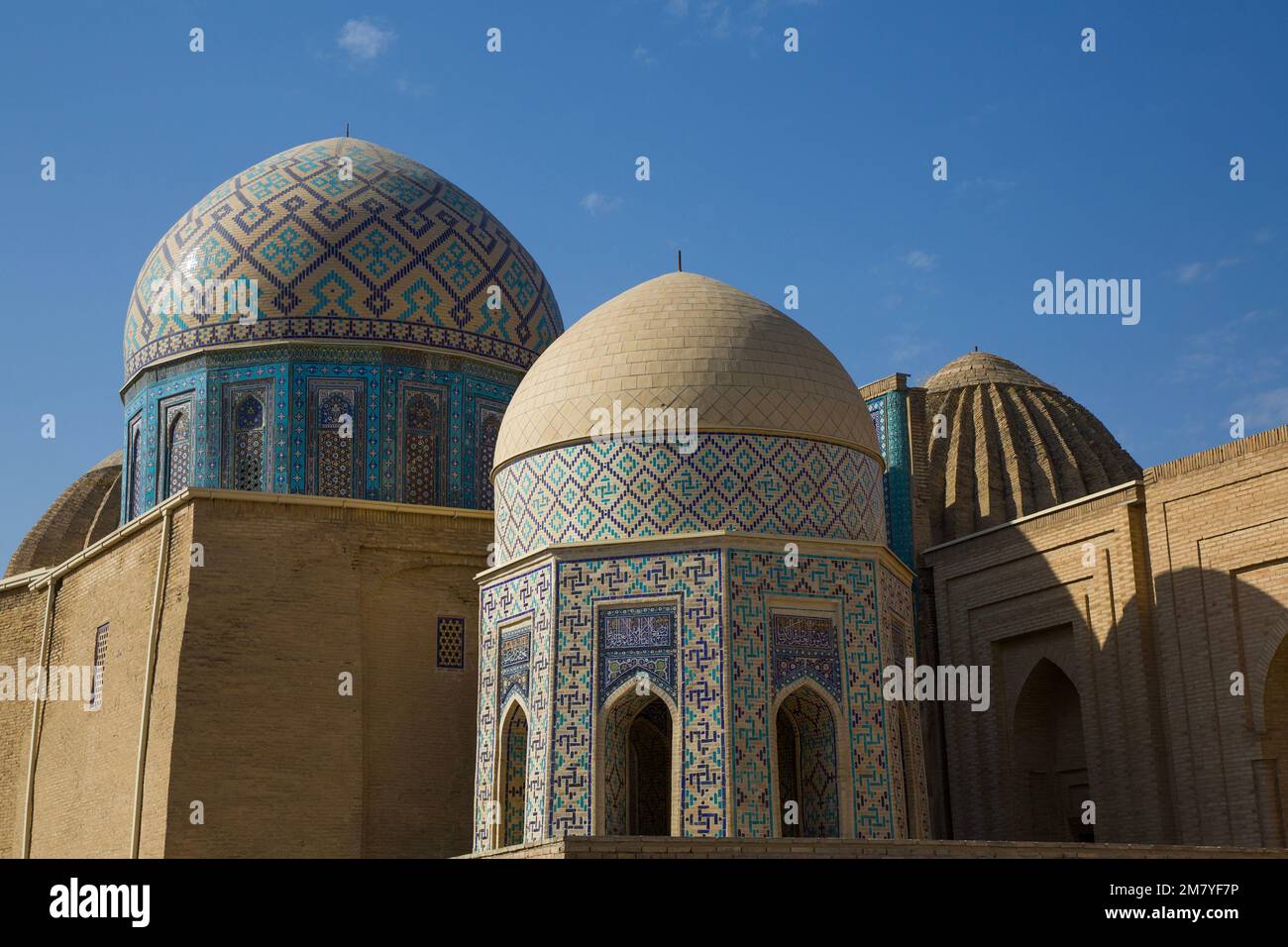 Mausoleo ottagonale, Acropoli di Shah-i-Zinda, Samarcanda, Uzbekistan Foto Stock