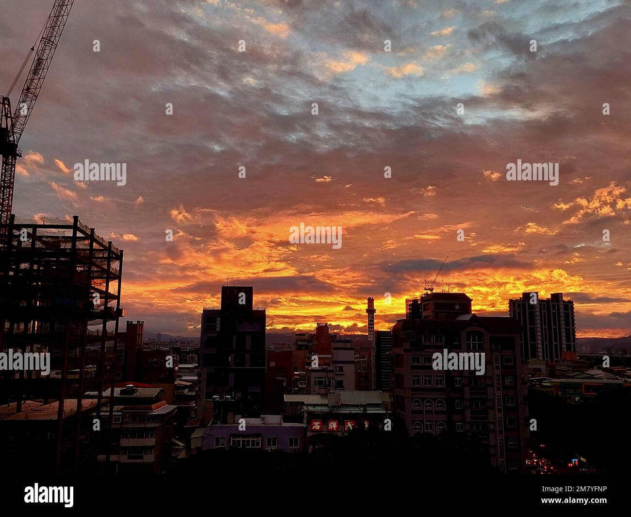 Tramonto a Shipai, Taipei Foto Stock