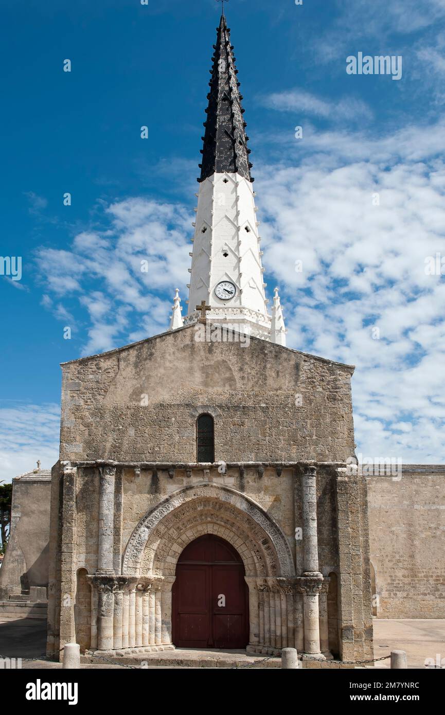 Santo Stefano Priorato, Campanile, Ars en Re, Ile de Re, Charentes Maritime Foto Stock