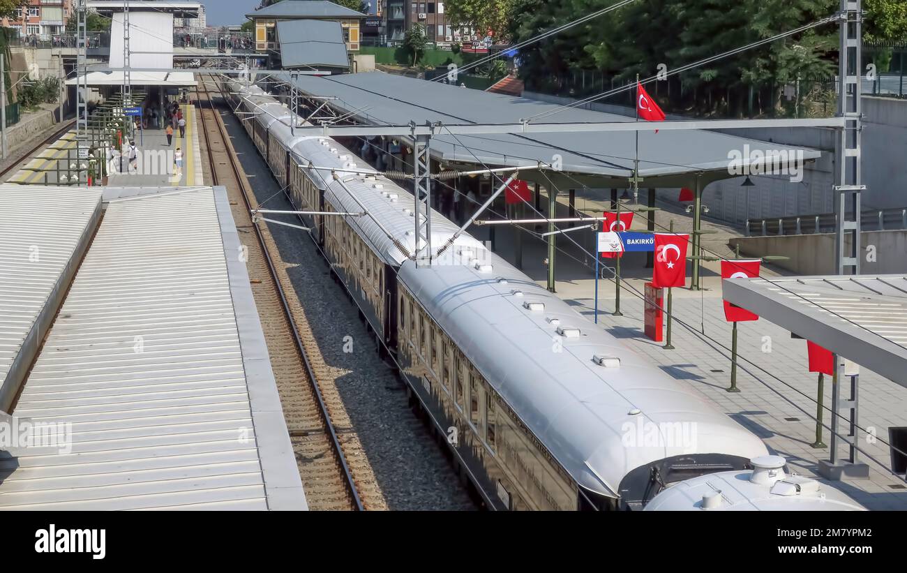 Il treno Venice Simplon Orient Express a Istanbul, Turchia Foto Stock