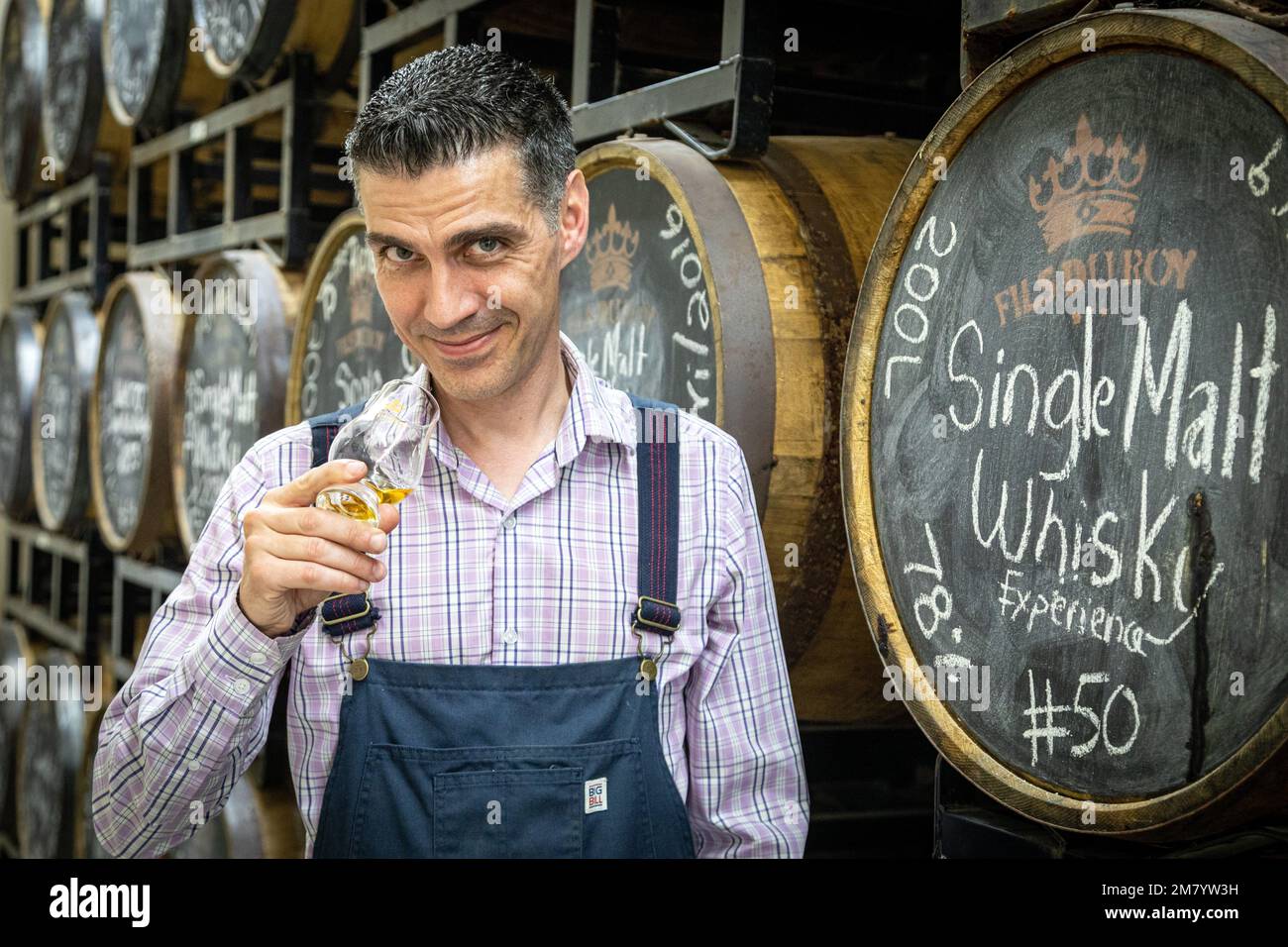 SEBASTIEN ROY, DIRETTORE DEL FILS DU ROY DISTILLERIA, New Brunswick, Canada, AMERICA DEL NORD Foto Stock