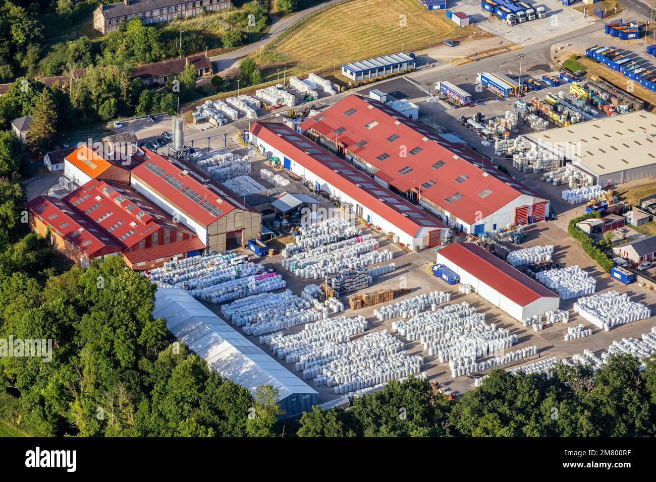 PAPREC AZIENDA, INDUSTRIALE E DI RICICLAGGIO DEI RIFIUTI DOMESTICI, NEAUFLES-AUVERGNY, EURE, NORMANDIA, FRANCIA Foto Stock