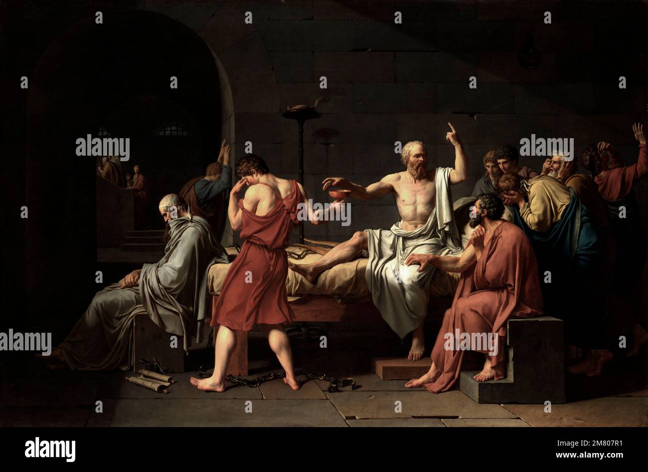 La morte di Socrates 1787 Jacques Louis David Foto Stock