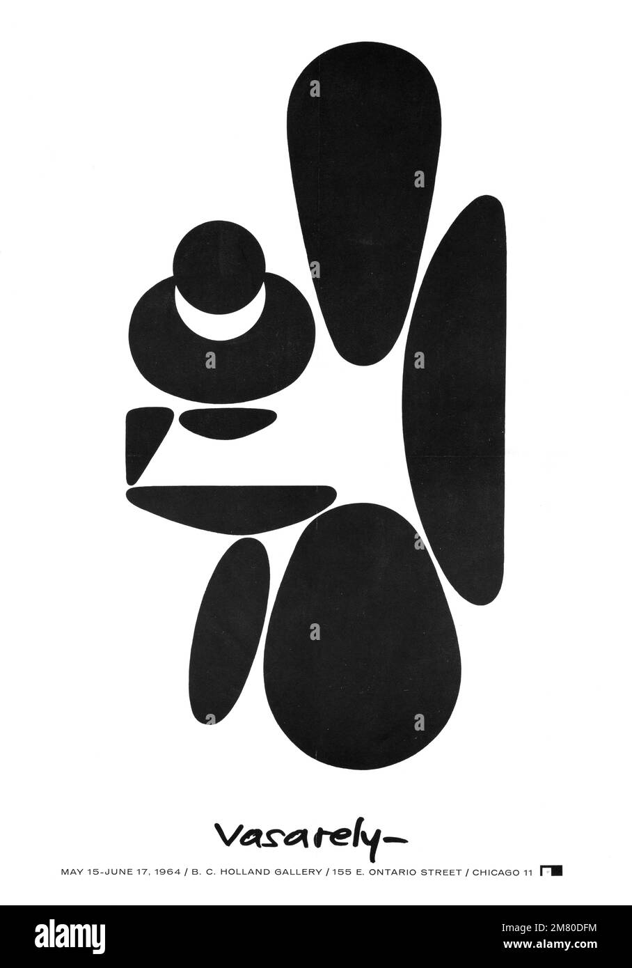 Victor Vasarely. Poster per una mostra di Chicago dell'artista francese ungherese Victor Vasarely (b. Győző Vásárhelyi, 1906-1997), 1964 Foto Stock