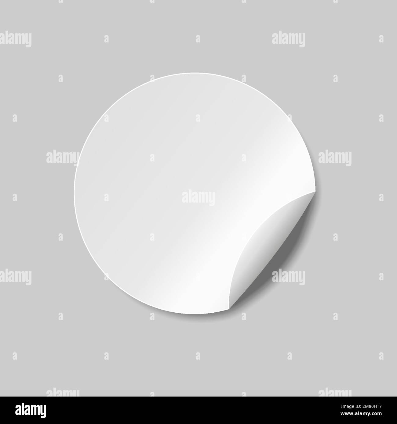 Adesivo rotondo. Sticker di carta a strappo tondo con ombreggiatura. isolato su sfondo bianco. Illustrazione vettoriale. EPS 10 Illustrazione Vettoriale