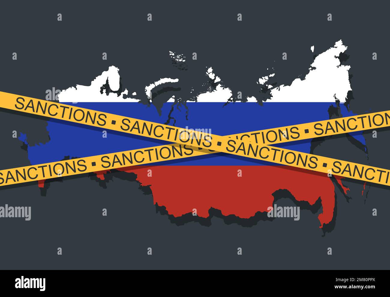 Russia sotto sanzioni. Illustrazione vettoriale. EPS 10. Illustrazione Vettoriale