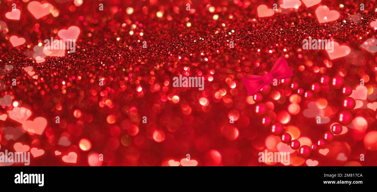 Cuori sfondo con glitter e copia spazio per il design Foto Stock
