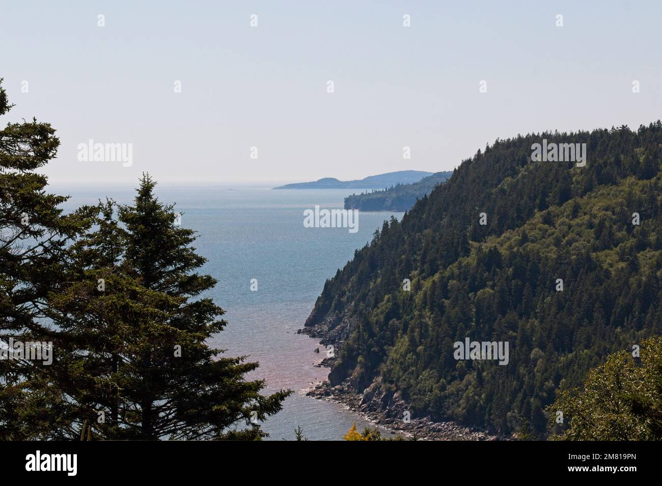 Fundy litorale tra le scogliere, St. Martins, New Brunswick. Foto Stock