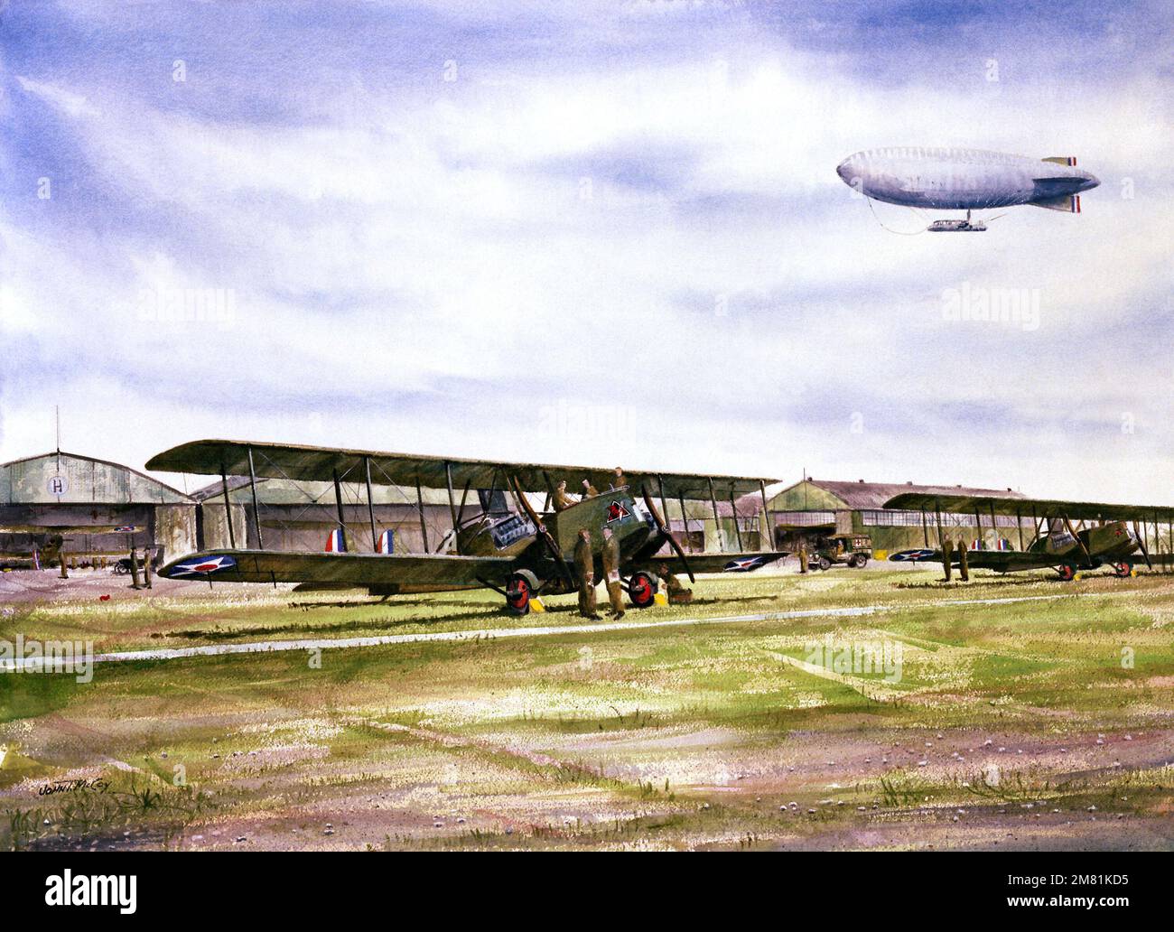 Illustrazione: 'Langley Field, Virginia - 1923'. Artista: John McCoy, US Air Force Art Collection. Paese: Sconosciuto Foto Stock