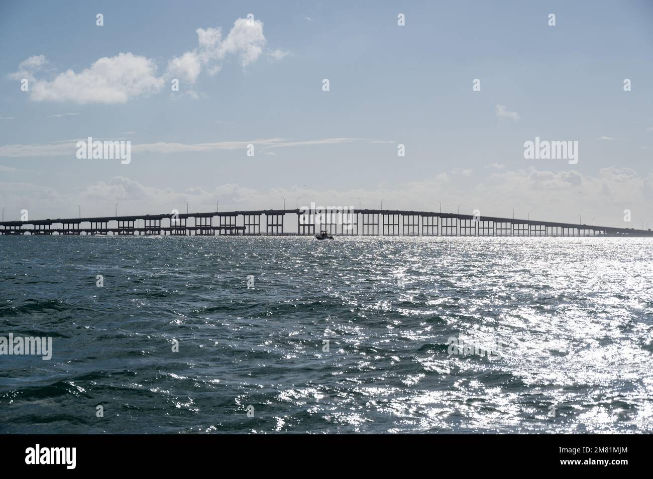 William M. Powell ponte lungo Rickenbacker Causeway sul modo su Key Biscayne a Miami in Florida. Foto Stock