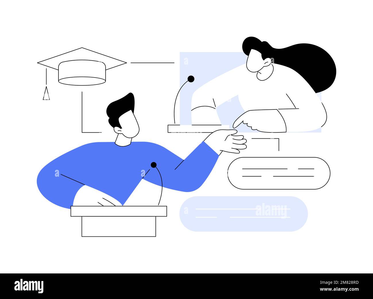 Discutere l'illustrazione del vettore di concetto astratto del club. Illustrazione Vettoriale