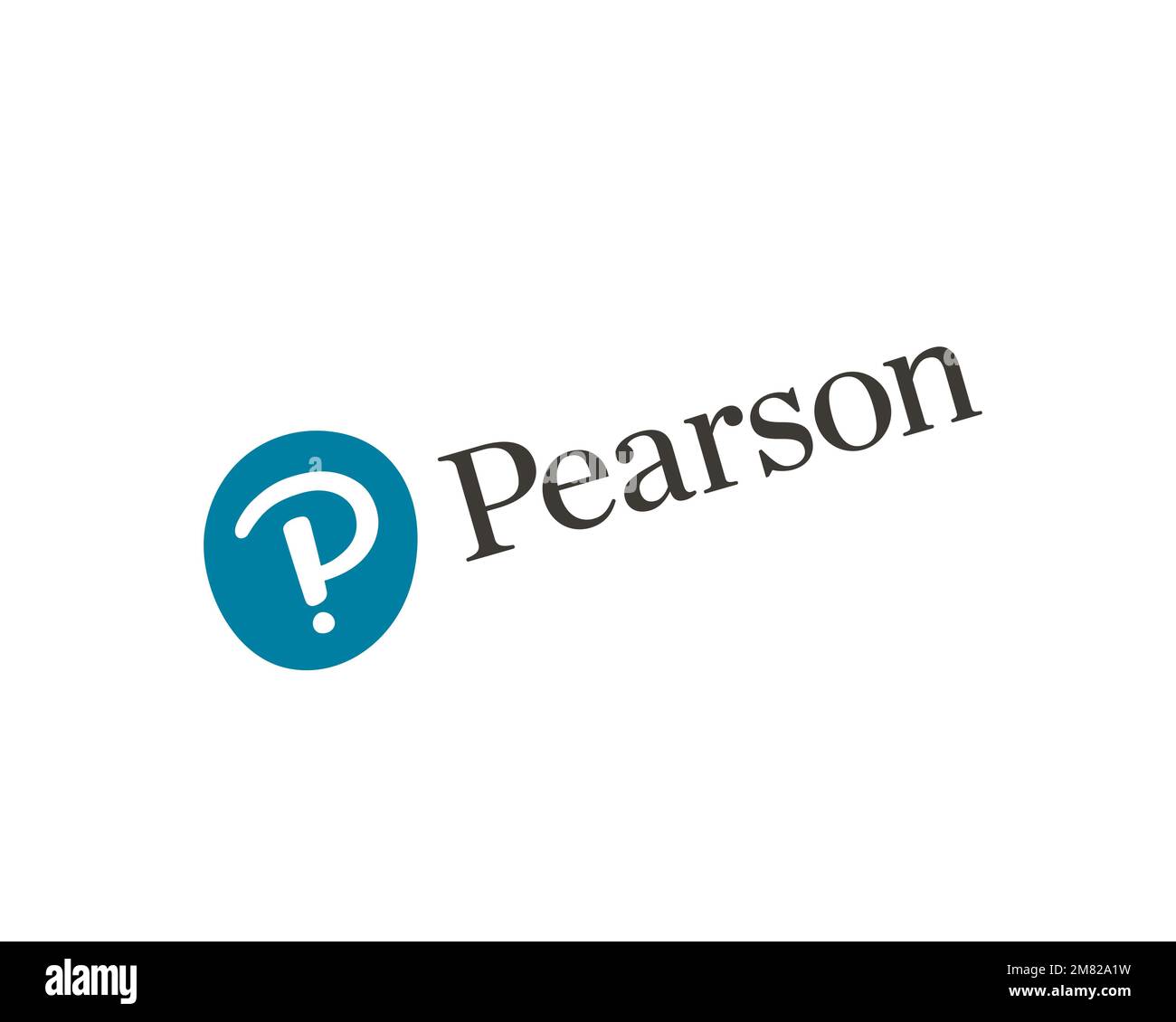 Pearson plc, logo ruotato, sfondo bianco Foto Stock