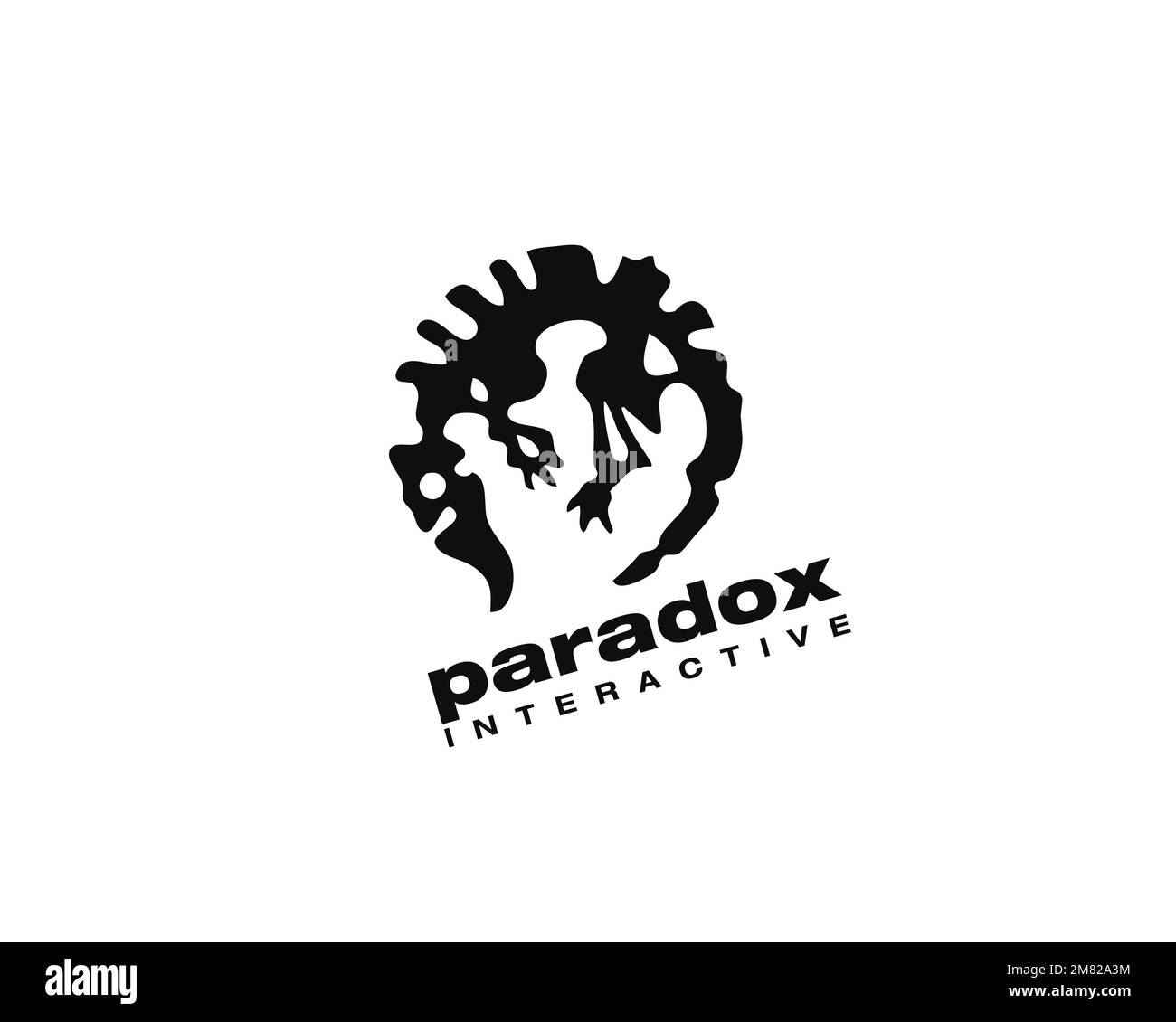 Paradox interattivo, logo ruotato, sfondo bianco Foto Stock