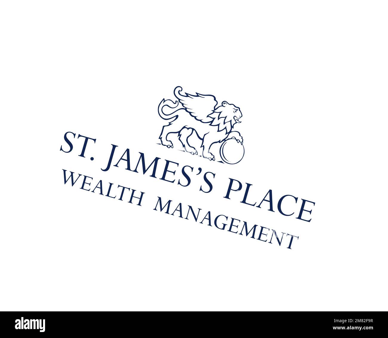 St James's Place plc, logo ruotato, sfondo bianco B Foto Stock
