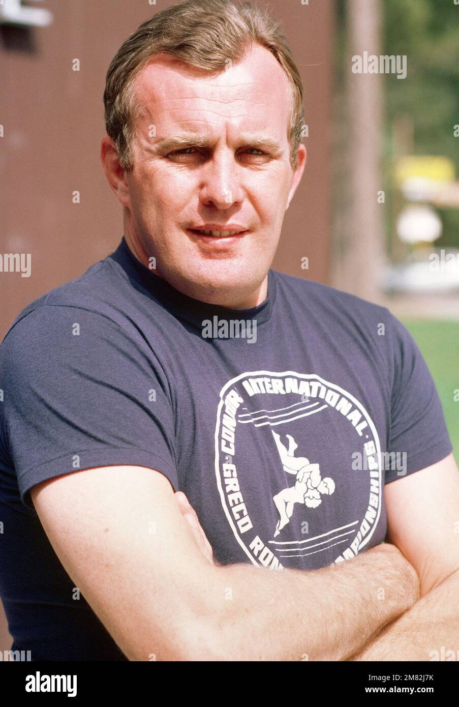 PERSONALE militare Sergente Floyd N. Winter da West Point, New York, un membro della squadra di wrestling che gareggia alle Olimpiadi estive del 1984. Base: Anaheim Stato: California (CA) Nazione: Stati Uniti d'America (USA) Foto Stock