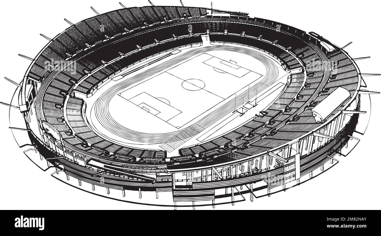 Stadio di calcio Vector Illustrazione Vettoriale