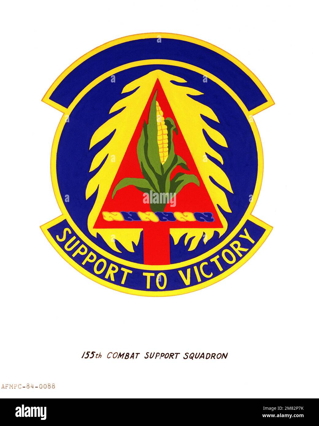 Emblema ufficiale per lo Squadrone di supporto ai combattimenti 155th. Paese: Sconosciuto Foto Stock