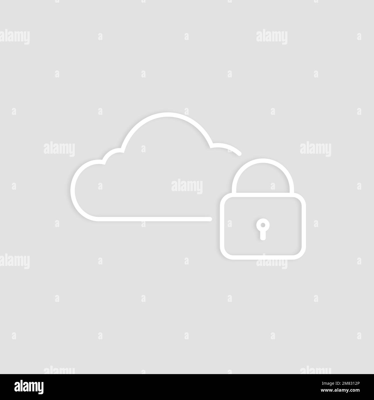 Icona di sicurezza del cloud bianco sistema di rete digitale vettoriale Illustrazione Vettoriale