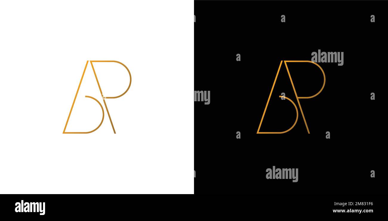 Design moderno e semplice con logo BP Illustrazione Vettoriale