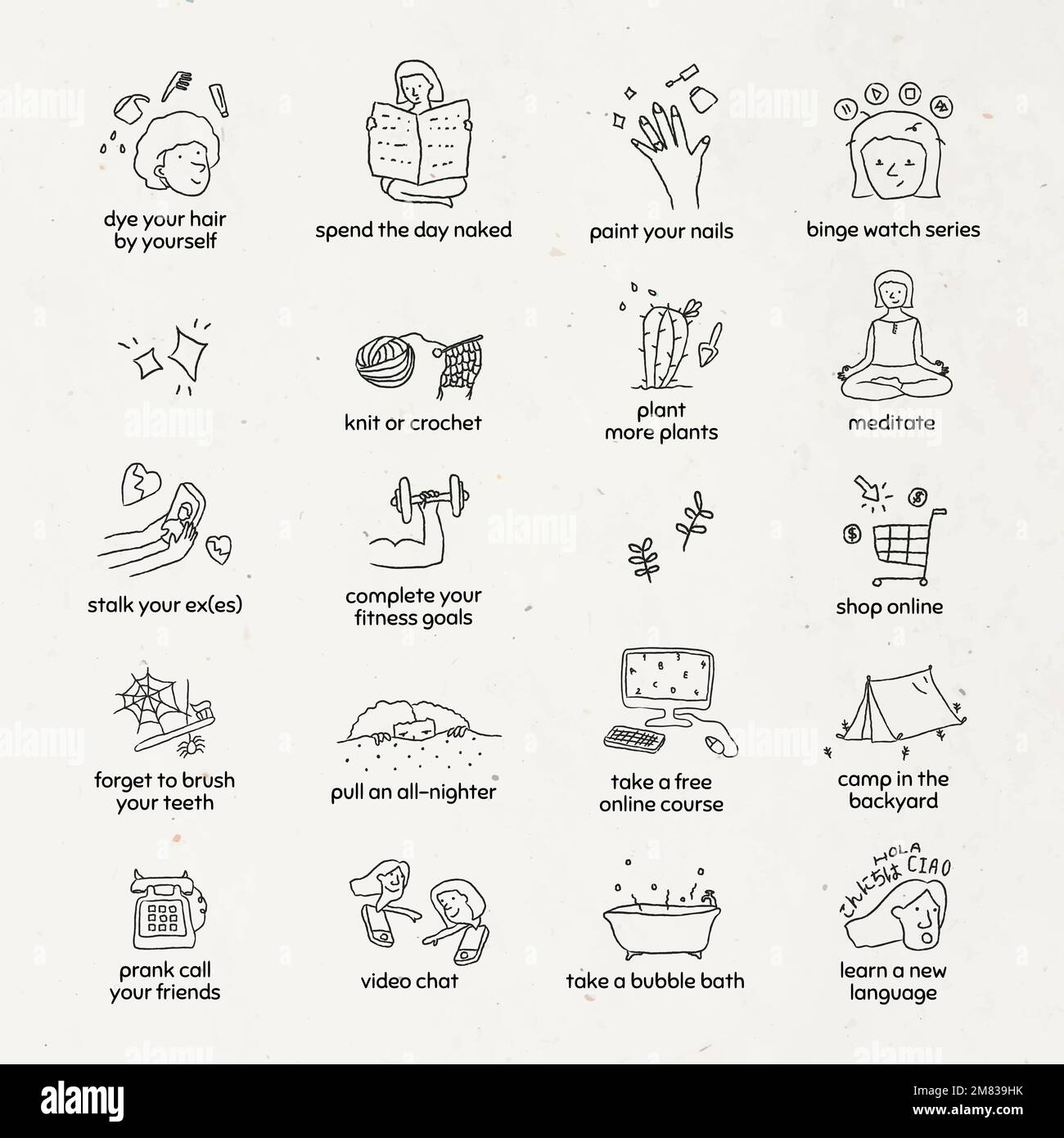 Bloccato in home to do list vector (vettore elenco attività) Illustrazione Vettoriale