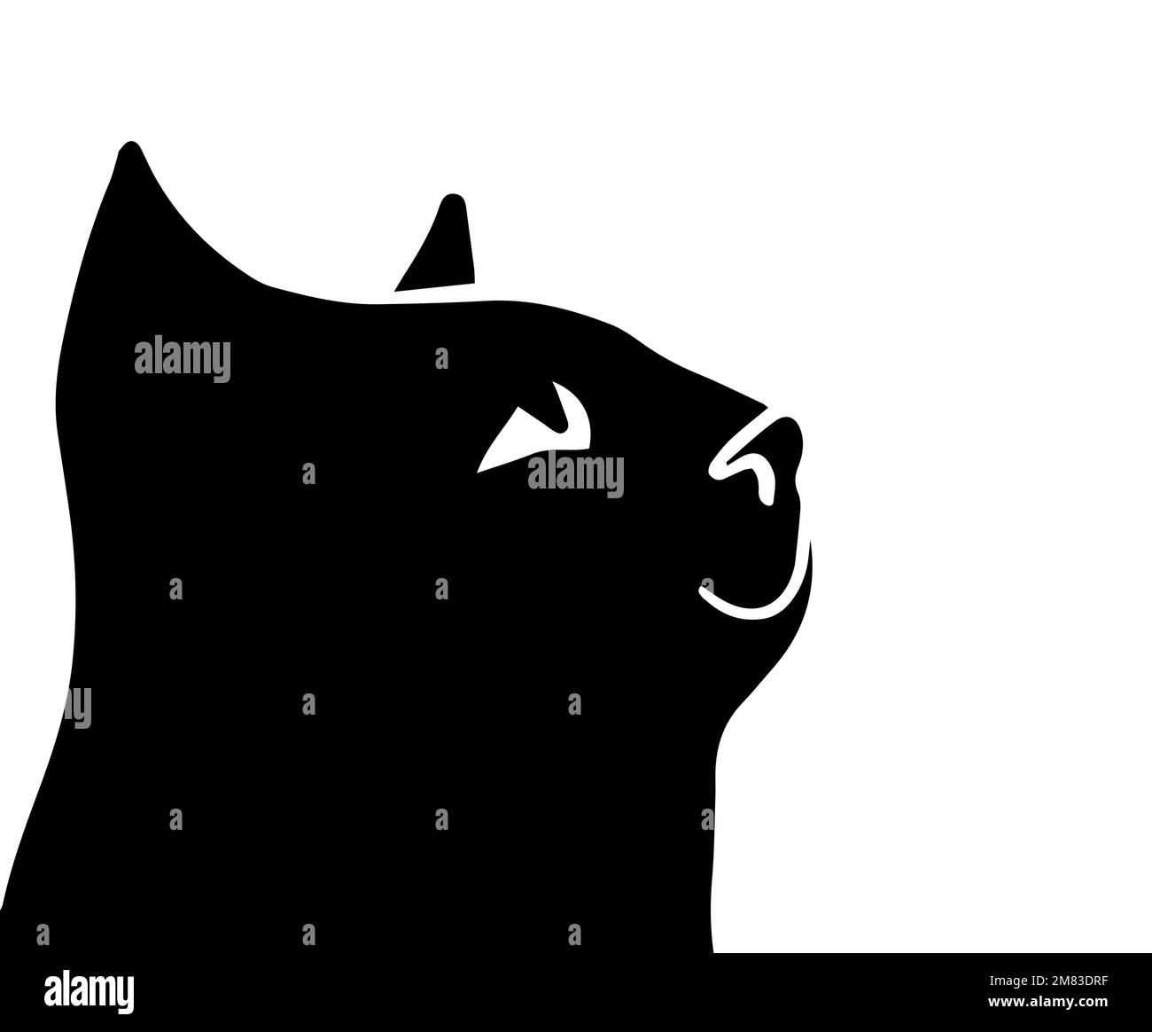 Testa di gatto nera. Illustrazione vettoriale Illustrazione Vettoriale