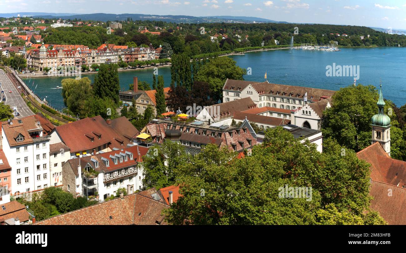 Hansicht von Konstanz mit Bodensee Foto Stock